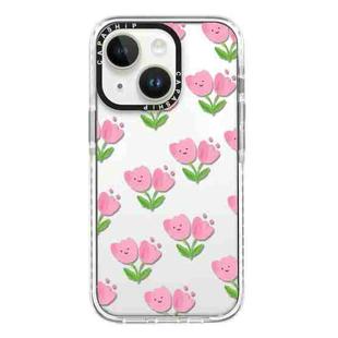 For iPhone 13 mini Simple Illustration Pattern Full Coverage Phone Case(Smile Flower A)