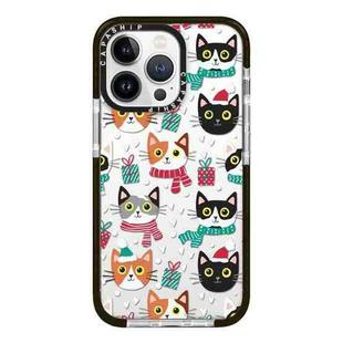 For iPhone 13 Pro Max Simple Illustration Pattern Full Coverage Phone Case(Winter Cat)