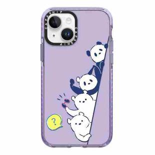 For iPhone 14 Simple Illustration Pattern Full Coverage Phone Case(Summer Panda B)