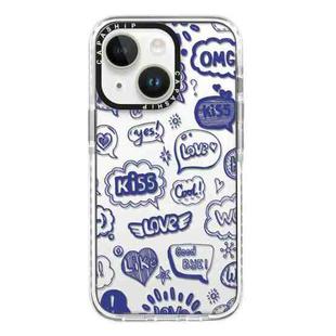 For iPhone 14 Simple Illustration Pattern Full Coverage Phone Case(Text Label A)