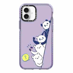 For iPhone 16 Simple Illustration Pattern Full Coverage Phone Case(Summer Panda B)