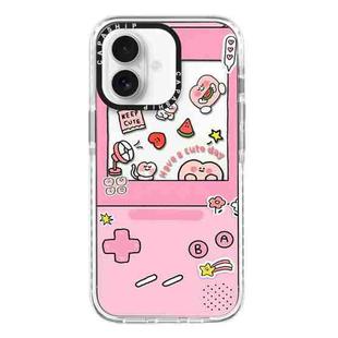 For iPhone 16 Simple Illustration Pattern Full Coverage Phone Case(Cute Little Heart B)