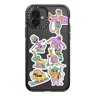 For iPhone 16 Plus Simple Illustration Pattern Full Coverage Phone Case(Summer Surfing C)