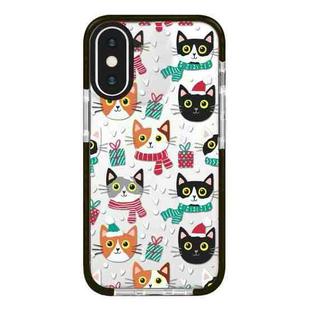 For iPhone X / XS Simple Illustration Pattern Full Coverage Phone Case(Winter Cat)