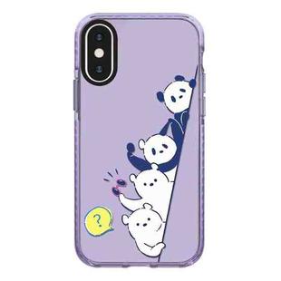 For iPhone X / XS Simple Illustration Pattern Full Coverage Phone Case(Summer Panda B)