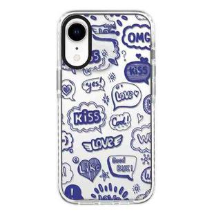 For iPhone XR Simple Illustration Pattern Full Coverage Phone Case(Text Label A)