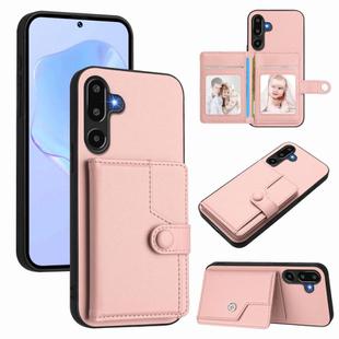 For Samsung Galaxy M16 5G / F16 5G Button Card Bag RFID Anti-theft Phone Case(Pink)