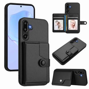 For Samsung Galaxy M16 5G / F16 5G Button Card Bag RFID Anti-theft Phone Case(Black)