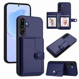 For Samsung Galaxy M16 5G / F16 5G Button Card Bag RFID Anti-theft Phone Case(Blue)
