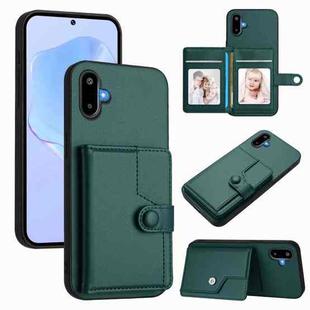 For Samsung Galaxy M06 5G / F06 5G Button Card Bag RFID Anti-theft Phone Case(Green)