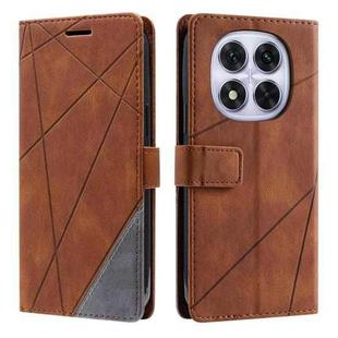 For Redmi Note 14 Pro 4G Skin Feel Splicing Leather Phone Case(Brown)