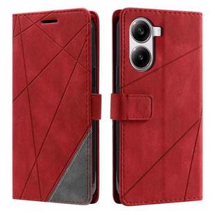 For Redmi Turbo 4 5G / Poco X7 Pro 5G Skin Feel Splicing Leather Phone Case(Red)