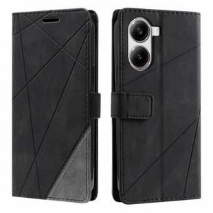 For Redmi Turbo 4 5G / Poco X7 Pro 5G Skin Feel Splicing Leather Phone Case(Black)