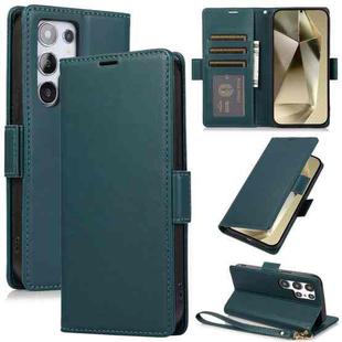 For Samsung Galaxy S25 Ultra 5G Side Buckle RFID Anti-theft Leather Phone Case(Green)