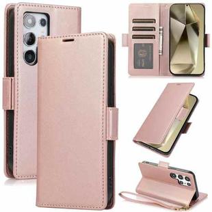 For Samsung Galaxy S25 Ultra 5G Side Buckle RFID Anti-theft Leather Phone Case(Rose Gold)