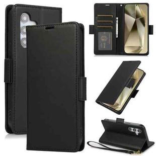 For Samsung Galaxy S25 / S24 5G Side Buckle RFID Anti-theft Leather Phone Case(Black)