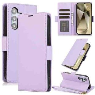 For Samsung Galaxy S25+ / S24+ 5G Side Buckle RFID Anti-theft Leather Phone Case(Light Purple)