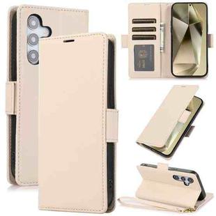 For Samsung Galaxy S25+ / S24+ 5G Side Buckle RFID Anti-theft Leather Phone Case(Apricot)