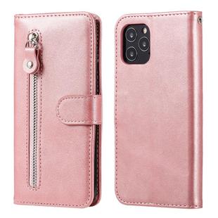 For iPhone 12 mini Pro Fashion Calf Texture Zipper Horizontal Flip Leather Case with Stand & Card Slots & Wallet Function(Rose Gold)