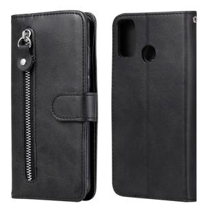 For Huawei Honor 9X Lite Fashion Calf Texture Zipper Horizontal Flip Leather Case with Stand & Card Slots & Wallet Function(Black)