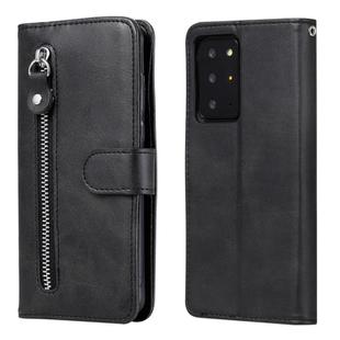 For Samsung Galaxy Note20 Ultra Fashion Calf Texture Zipper Horizontal Flip Leather Case with Stand & Card Slots & Wallet Function(Black)