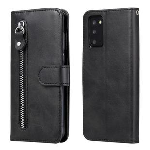 For Samsung Galaxy Note20 Fashion Calf Texture Zipper Horizontal Flip Leather Case with Stand & Card Slots & Wallet Function(Black)