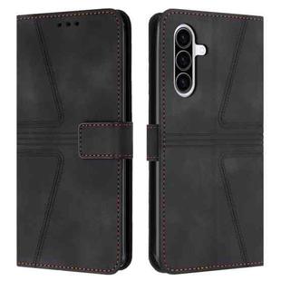 For Samsung Galaxy A26 5G Triangle Solid Color Leather Phone Case(Black)