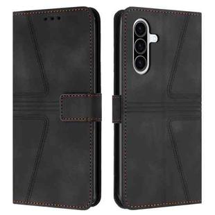 For Samsung Galaxy A36 5G Triangle Solid Color Leather Phone Case(Black)