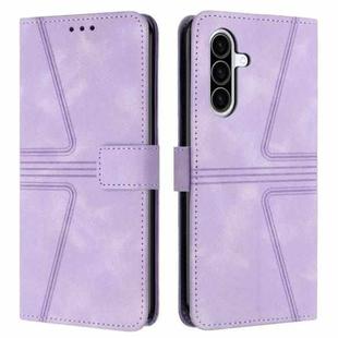 For Samsung Galaxy A36 5G Triangle Solid Color Leather Phone Case(Purple)