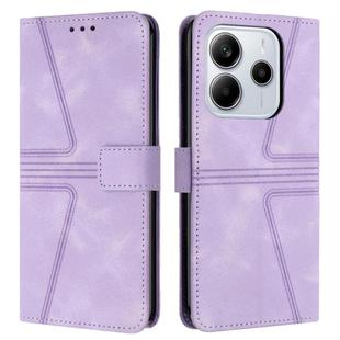 For Redmi Note 14 4G 163.25mm Triangle Solid Color Leather Phone Case(Purple)