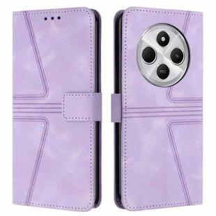 For Redmi A4 5G Triangle Solid Color Leather Phone Case(Purple)