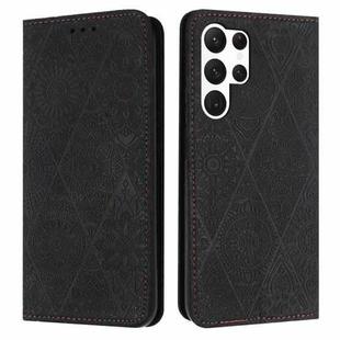 For Samsung Galaxy S25 Ultra 5G Ethnic Embossed Adsorption Leather Phone Case(Black)
