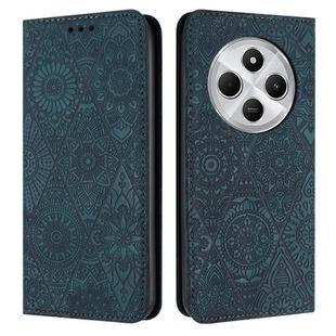 For Redmi A4 5G Ethnic Embossed Adsorption Leather Phone Case(Blue)