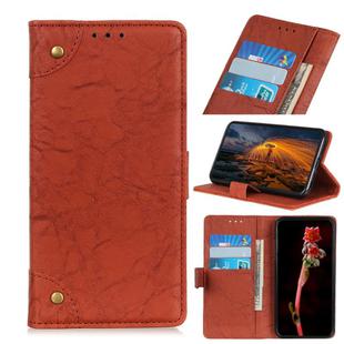 For Samsung Galaxy S20 FE 5G / S20 Fan Edition / S20 Lite Copper Buckle Retro Crazy Horse Texture Horizontal Flip Leather Case with Holder & Card Slots & Wallet(Brown)