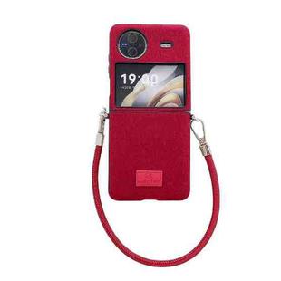 For vivo X Flip Comfortable Short Plush Full Coverage Phone Case(Red)