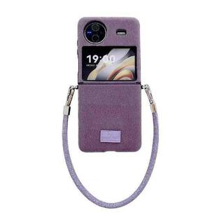 For vivo X Flip Comfortable Short Plush Full Coverage Phone Case(Purple)