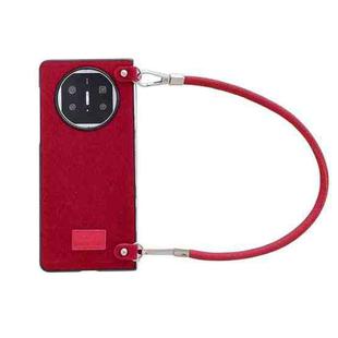 For Huawei Mate X5 Comfortable Short Plush Full Coverage Phone Case with Wrist Strap(Red)