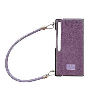 For Huawei Mate Xs 2 Comfortable Short Plush Full Coverage Phone Case with Wrist Strap(Purple)