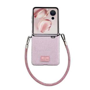 For Honor Magic V Flip Comfortable Short Plush Full Coverage Phone Case(Pink)