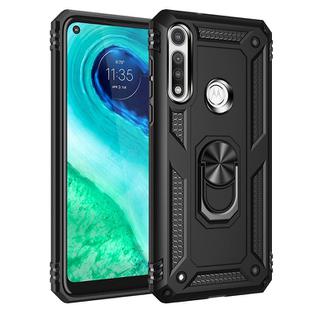 For Motorola Moto G Fast Shockproof TPU + PC Protective Case with 360 Degree Rotating Holder(Black)