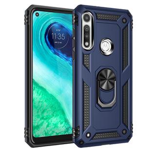 For Motorola Moto G Fast Shockproof TPU + PC Protective Case with 360 Degree Rotating Holder(Blue)