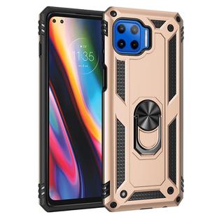 For Motorola Moto G 5G Plus Shockproof TPU + PC Protective Case with 360 Degree Rotating Holder(Gold)