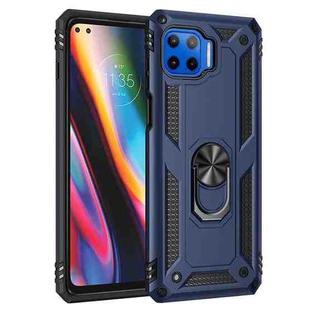 For Motorola Moto G 5G Plus Shockproof TPU + PC Protective Case with 360 Degree Rotating Holder(Blue)