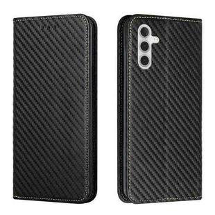 For Samsung Galaxy S25+ 5G Carbon Fiber Texture Magnetic Flip Leather Phone Case(Black)