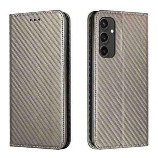 For Samsung Galaxy S24 FE 5G Carbon Fiber Texture Magnetic Flip Leather Phone Case(Grey)