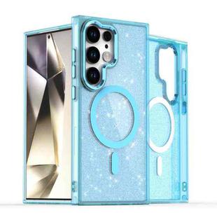 For Samsung Galaxy S24 Ultra 5G Glitter MagSafe Shockproof Phone Case(Blue)