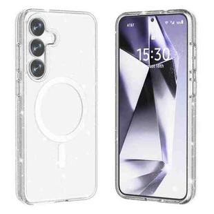 For Samsung Galaxy S25 5G Terminator MagSafe Magnetic Phone Case(Glitter White)