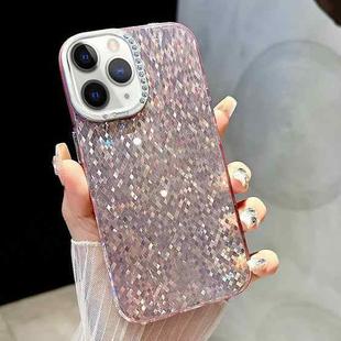 For iPhone 11 Pro Max Mosaic Diamond Texture PC Hybrid TPU Phone Case(Pink)