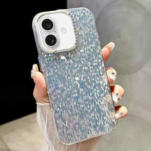 For iPhone 16 Plus Mosaic Diamond Texture PC Hybrid TPU Phone Case(Blue)