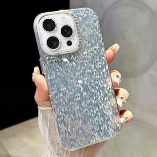 For iPhone 16 Pro Max Mosaic Diamond Texture PC Hybrid TPU Phone Case(Blue)